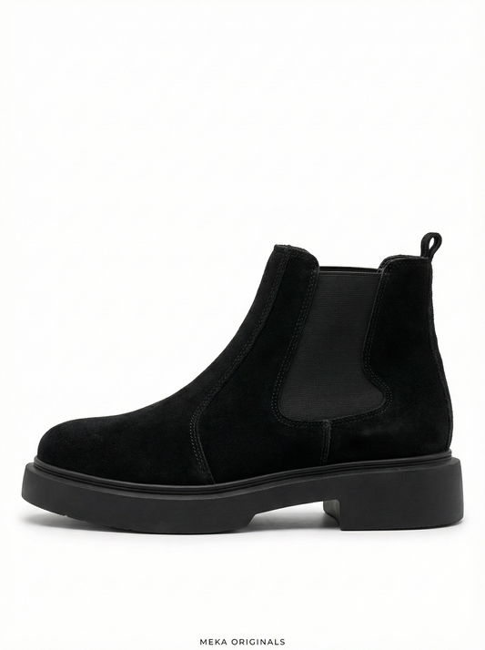 MEKA: Chunky Suede Chelsea Boot | Black