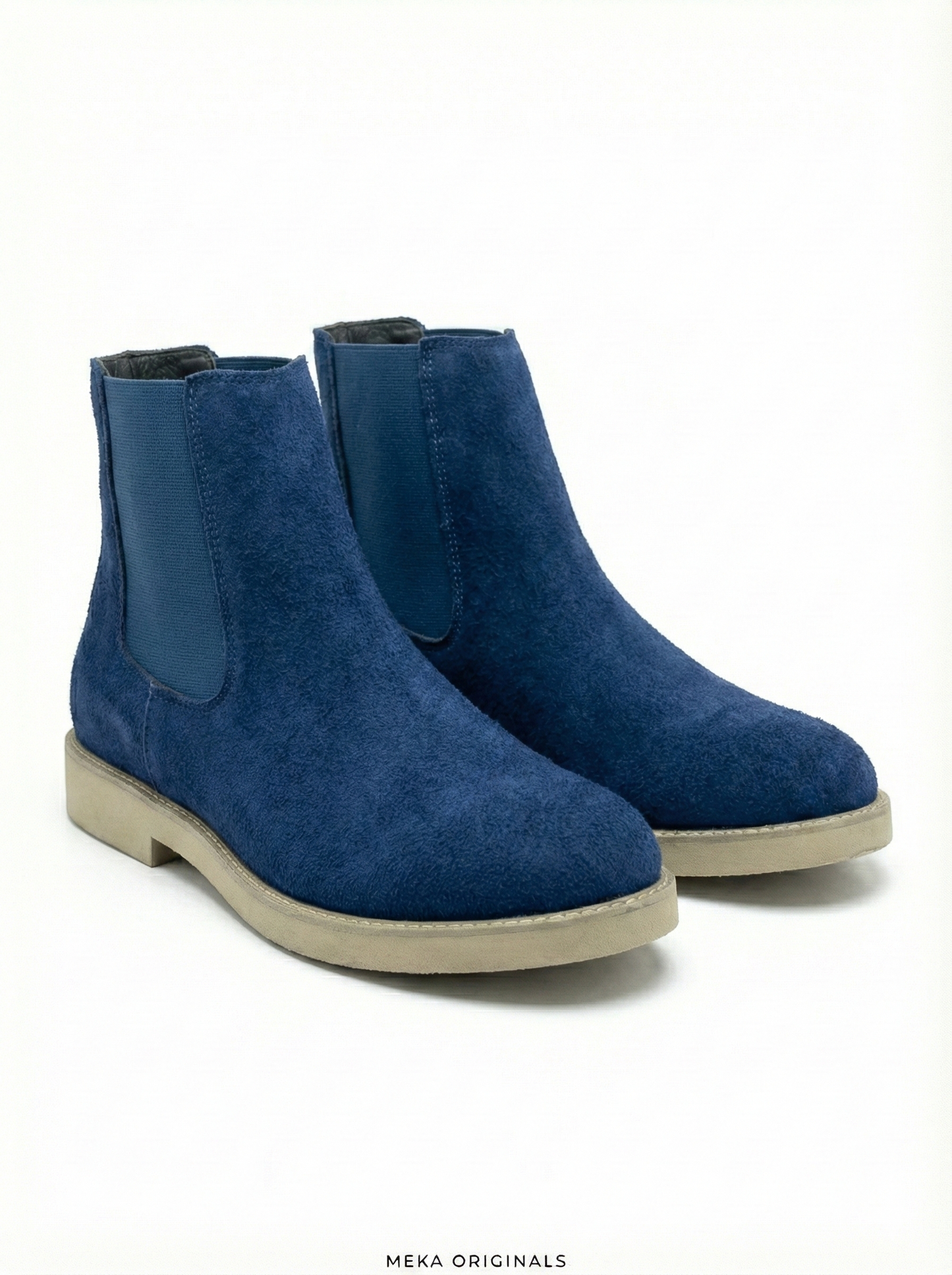 MEKA Navy Suede Chelsea Boots – Genuine Leather