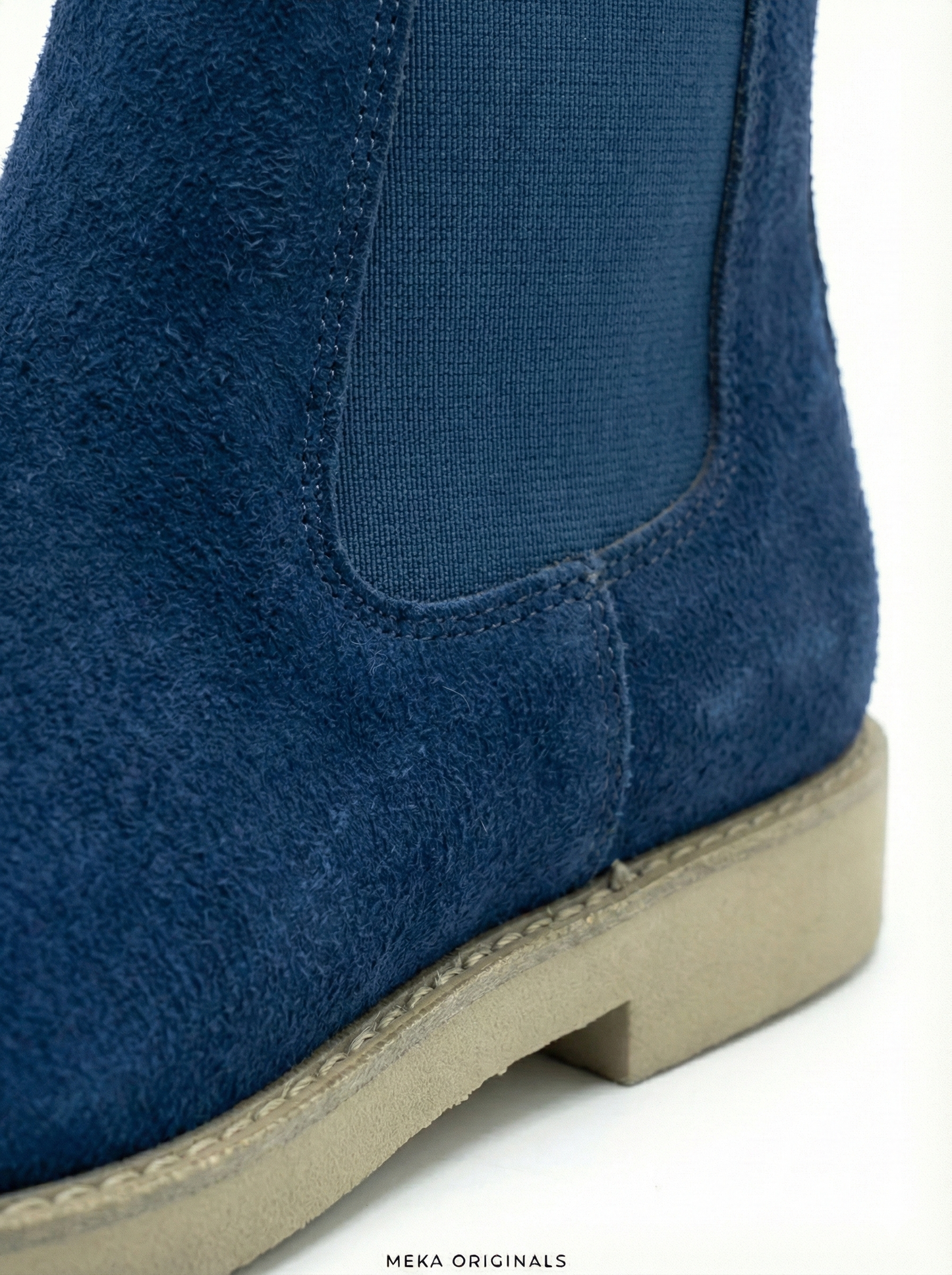 MEKA Navy Suede Chelsea Boots – Genuine Leather
