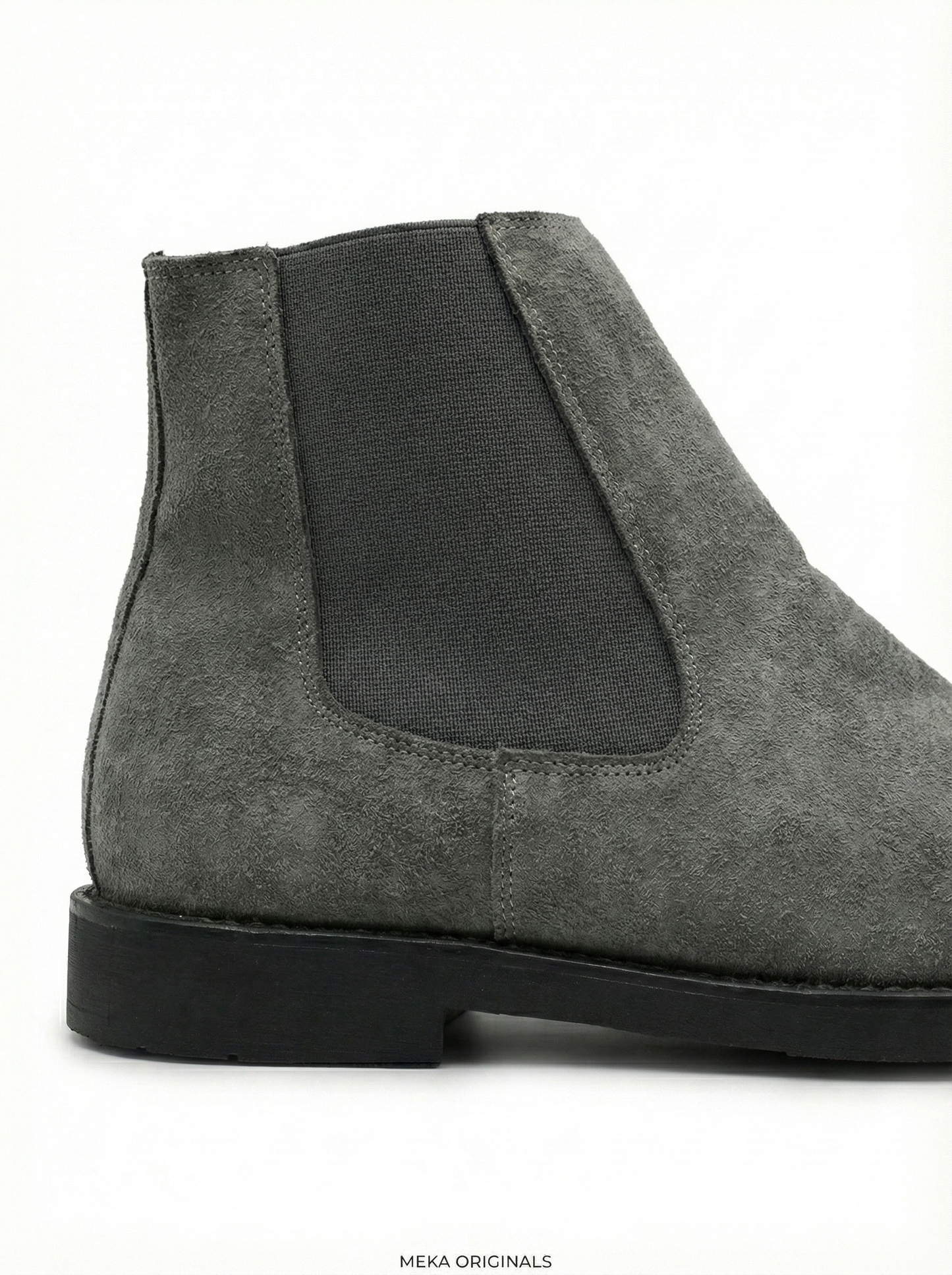 MEKA Grey Suede Chelsea Boots – Genuine Leather