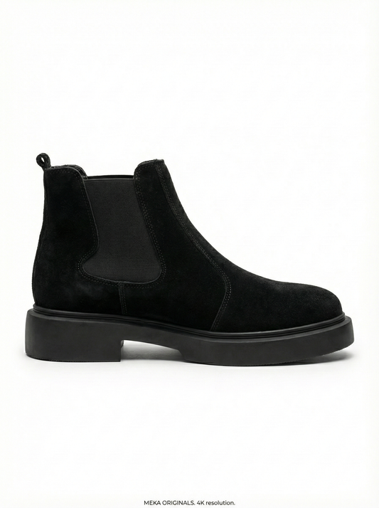 MEKA: Chunky Suede Chelsea Boot | Black