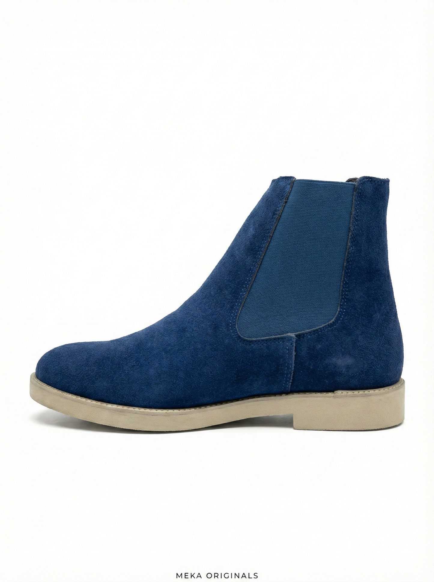 MEKA Navy Suede Chelsea Boots – Genuine Leather
