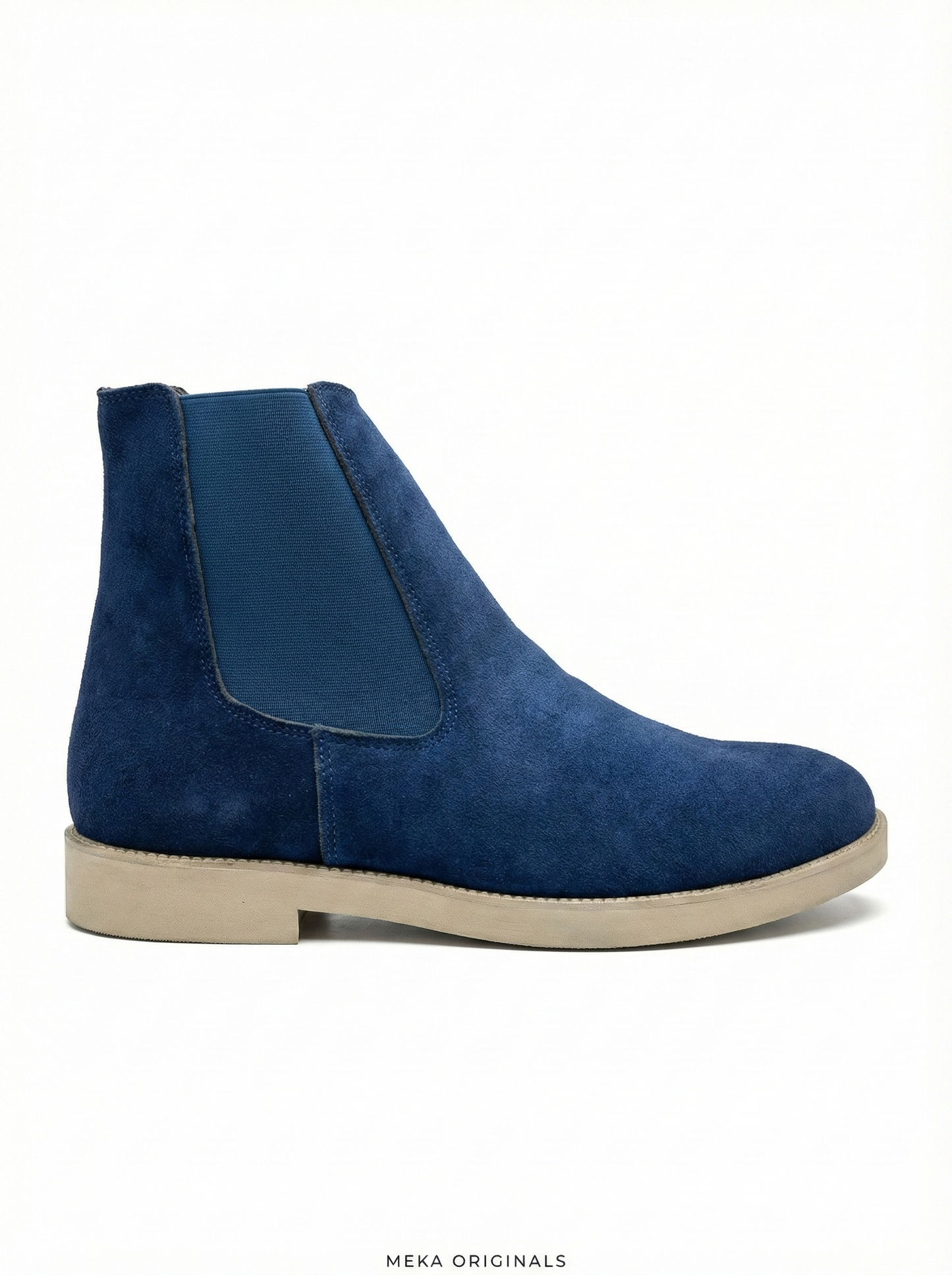 MEKA Navy Suede Chelsea Boots – Genuine Leather