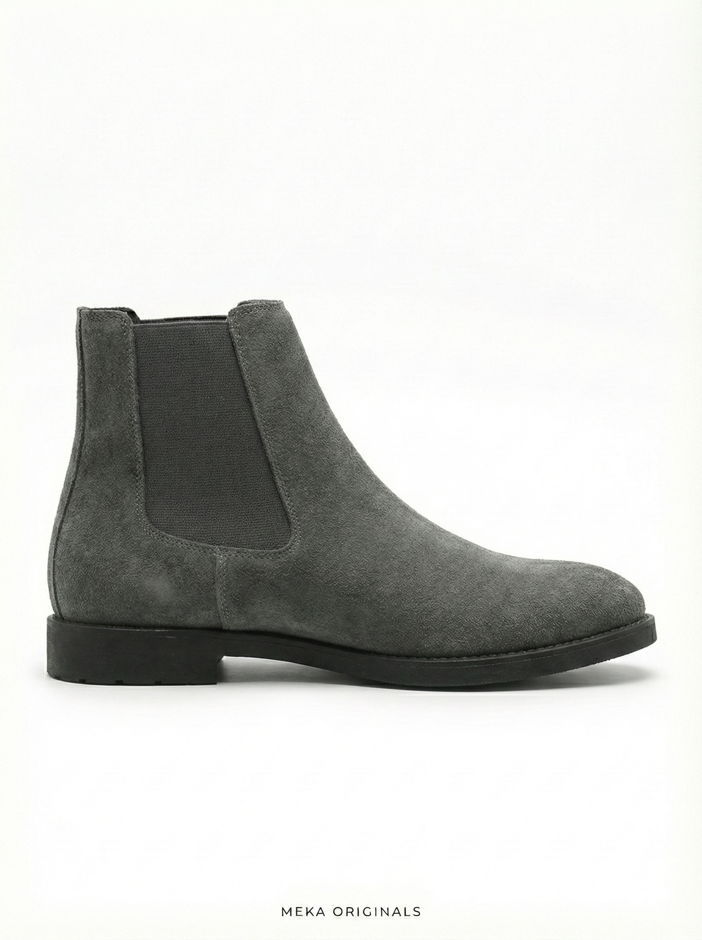 MEKA Grey Suede Chelsea Boots – Genuine Leather