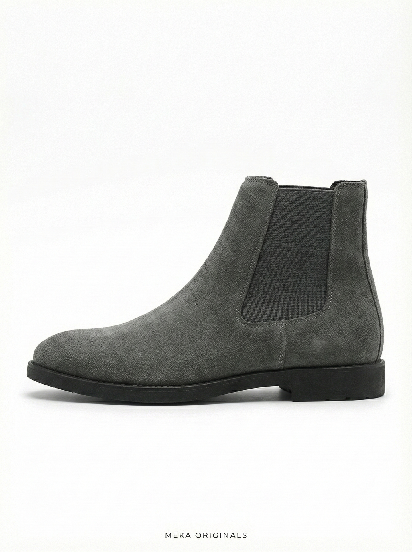 MEKA Grey Suede Chelsea Boots – Genuine Leather